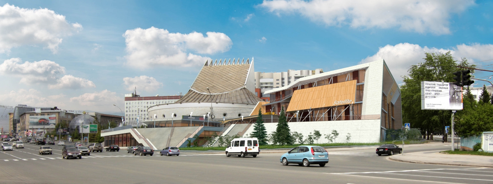 work-Sattelite. Многофункциональный комплекс по ул. Каменская в Новосибирске
